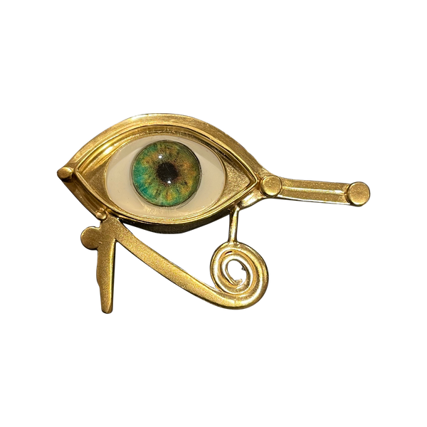 Eye of Horus Brooch - Gold Vermeil-Brooklyn Eye Candy | Handmade One Of A Kind and Limited Edition Jewelry